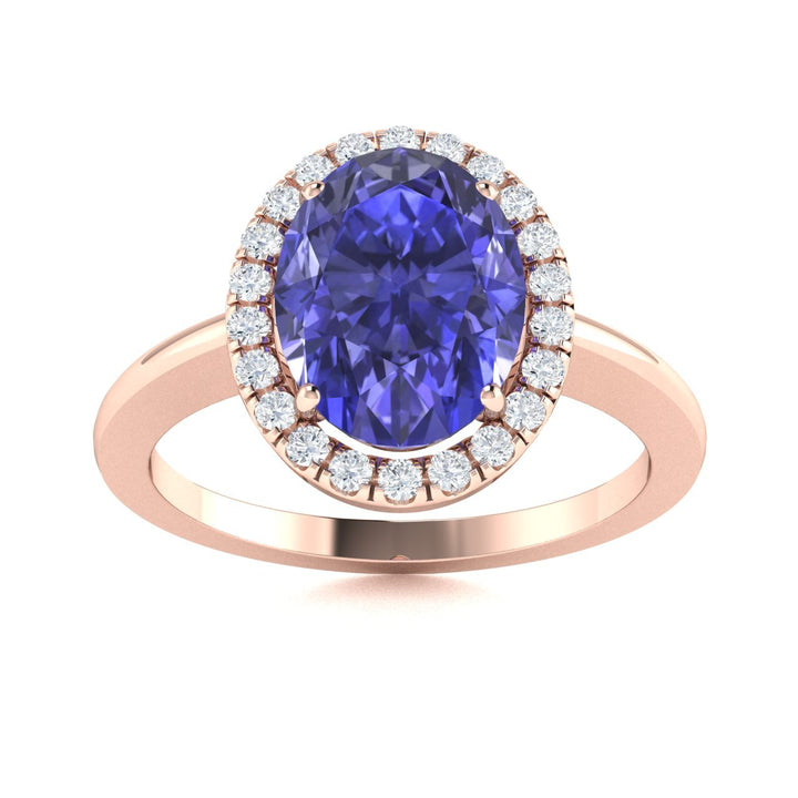 14KT Gold Tanzanite and Diamond Ladies Ring (Tanzanite 1.00 ct White Diamonds 0.10 cts)
