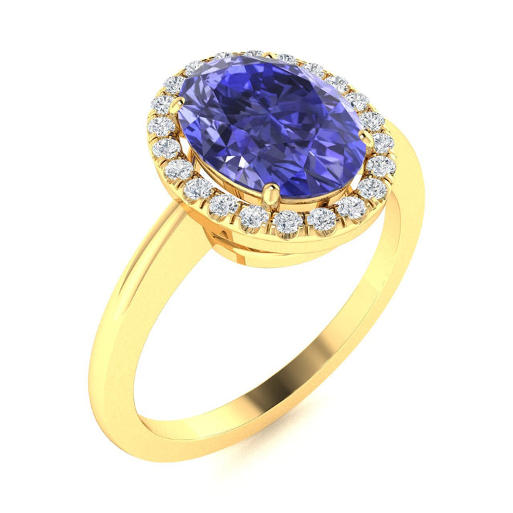 14KT Gold Tanzanite and Diamond Ladies Ring (Tanzanite 1.00 ct White Diamonds 0.10 cts)