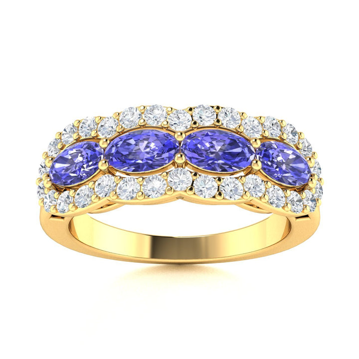 14KT Gold Tanzanite and Diamond Ladies Ring (Tanzanite 1.02 cts. White Diamond 0.33 cts.)