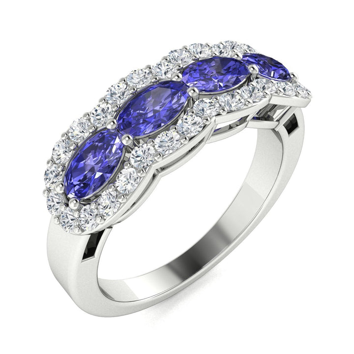14KT Gold Tanzanite and Diamond Ladies Ring (Tanzanite 1.02 cts. White Diamond 0.33 cts.)