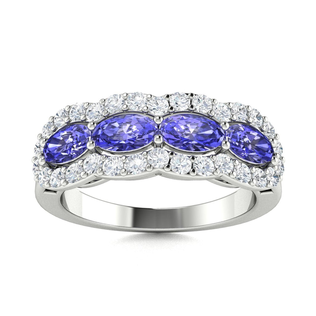 14KT Gold Tanzanite and Diamond Ladies Ring (Tanzanite 1.02 cts. White Diamond 0.33 cts.)