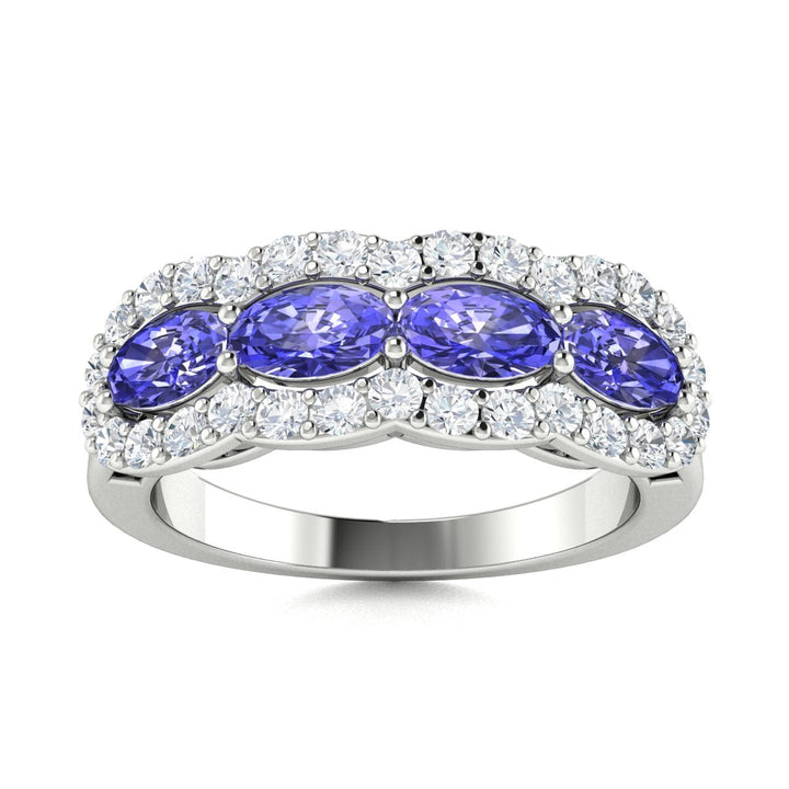 14KT Gold Tanzanite and Diamond Ladies Ring (Tanzanite 1.02 cts. White Diamond 0.33 cts.)