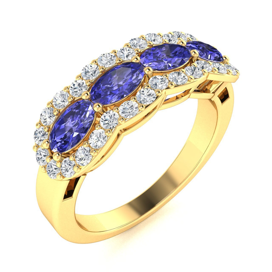 14KT Gold Tanzanite and Diamond Ladies Ring (Tanzanite 1.02 cts. White Diamond 0.33 cts.)