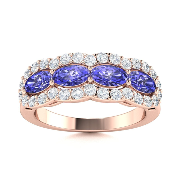 14KT Gold Tanzanite and Diamond Ladies Ring (Tanzanite 1.02 cts. White Diamond 0.33 cts.)