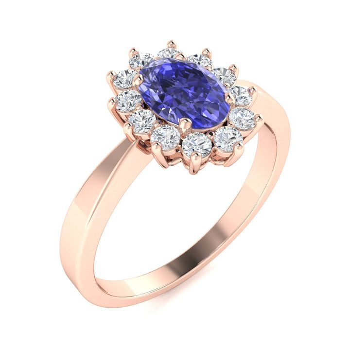 14KT Gold Tanzanite and Diamond Ladies Ring (Tanzanite 1.09 cts. White Diamond 0.31 cts.)