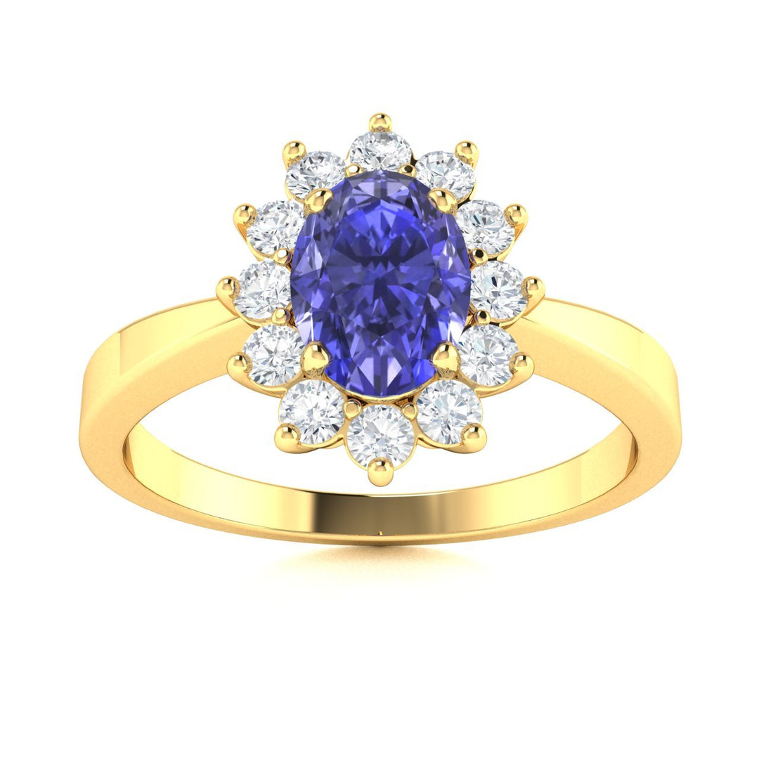 14KT Gold Tanzanite and Diamond Ladies Ring (Tanzanite 1.09 cts. White Diamond 0.31 cts.)