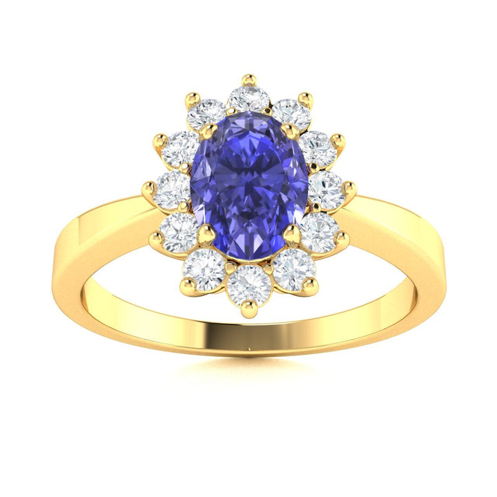 14KT Gold Tanzanite and Diamond Ladies Ring (Tanzanite 1.09 cts. White Diamond 0.31 cts.)