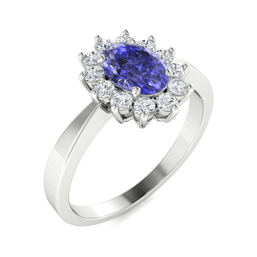 14KT Gold Tanzanite and Diamond Ladies Ring (Tanzanite 1.09 cts. White Diamond 0.31 cts.)
