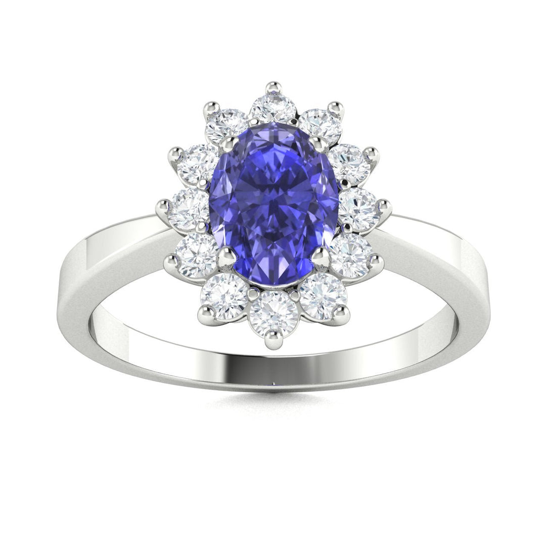 14KT Gold Tanzanite and Diamond Ladies Ring (Tanzanite 1.09 cts. White Diamond 0.31 cts.)