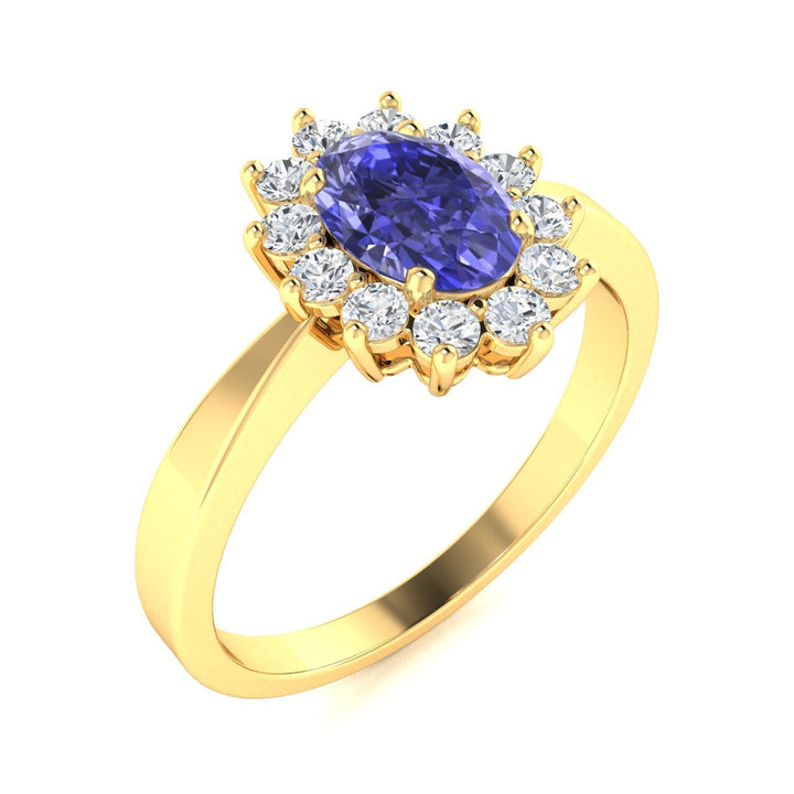 14KT Gold Tanzanite and Diamond Ladies Ring (Tanzanite 1.09 cts. White Diamond 0.31 cts.)