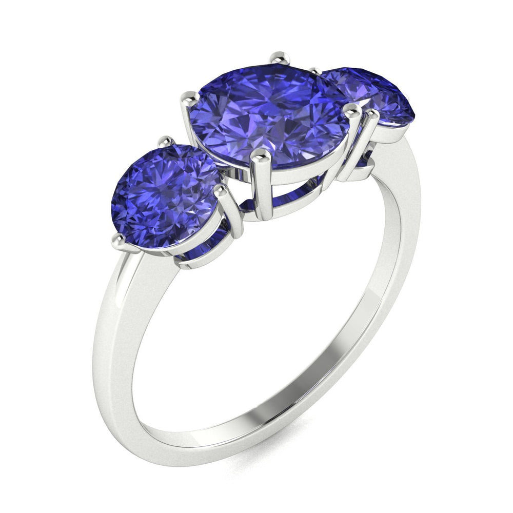 14KT Gold Tanzanite and Diamond Ladies Ring (Tanzanite 1.21 cts. Tanzanite 0.93 cts.)
