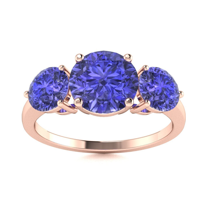 14KT Gold Tanzanite and Diamond Ladies Ring (Tanzanite 1.21 cts. Tanzanite 0.93 cts.)