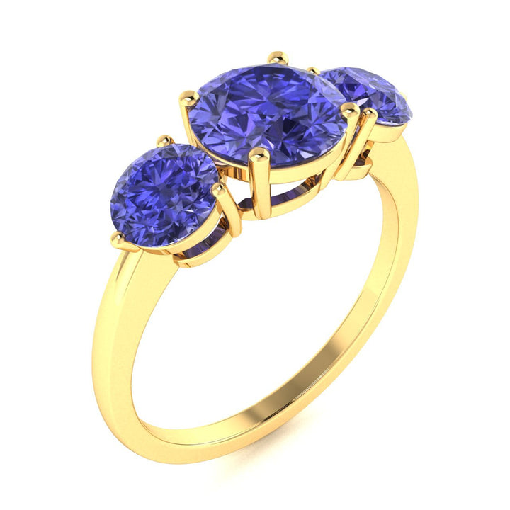 14KT Gold Tanzanite and Diamond Ladies Ring (Tanzanite 1.21 cts. Tanzanite 0.93 cts.)
