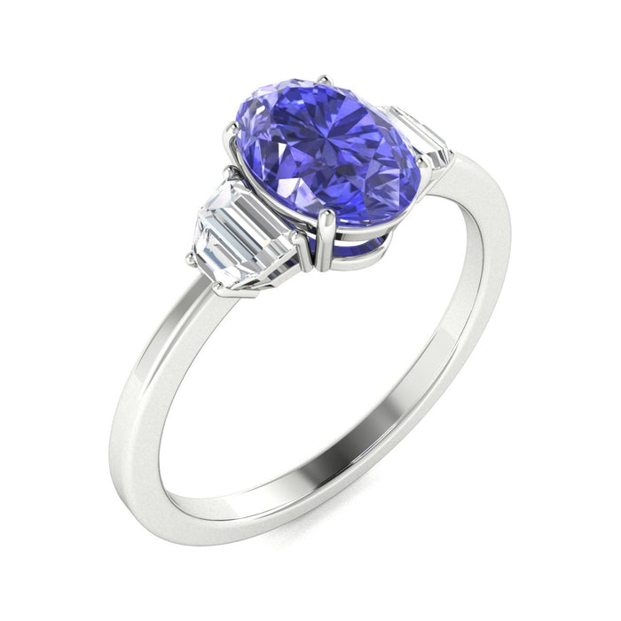 14KT Gold Tanzanite and Diamond Ladies Ring (Tanzanite 1.21 cts White Diamonds 0.13 cts)
