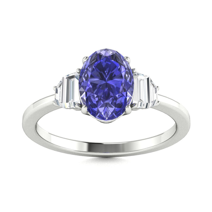 14KT Gold Tanzanite and Diamond Ladies Ring (Tanzanite 1.21 cts White Diamonds 0.13 cts)
