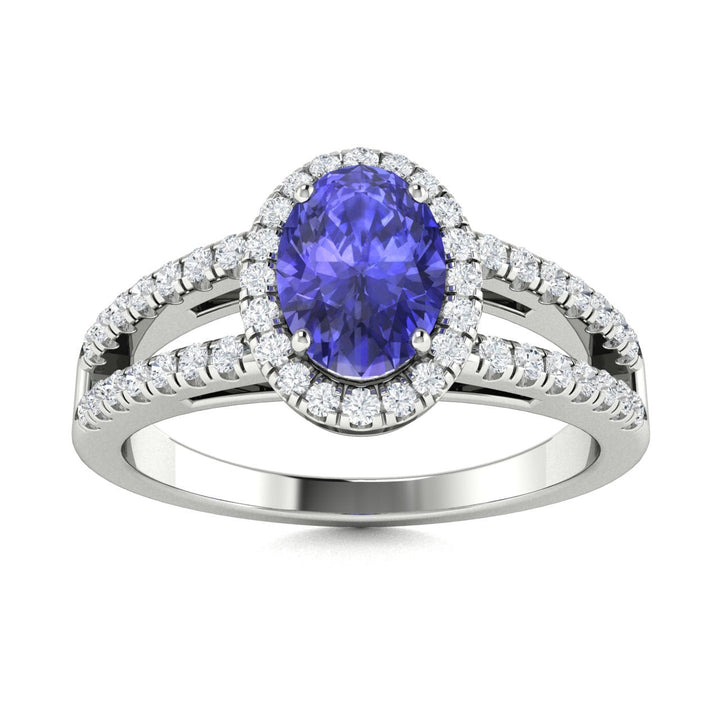 14KT Gold Tanzanite and Diamond Ladies Ring (Tanzanite 1.28 cts. White Diamond 0.24 cts.)