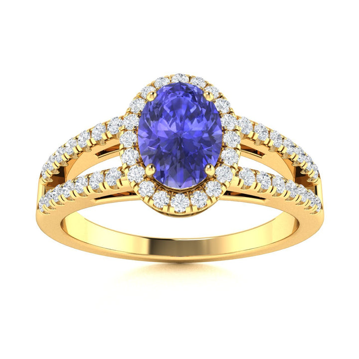 14KT Gold Tanzanite and Diamond Ladies Ring (Tanzanite 1.28 cts. White Diamond 0.24 cts.)