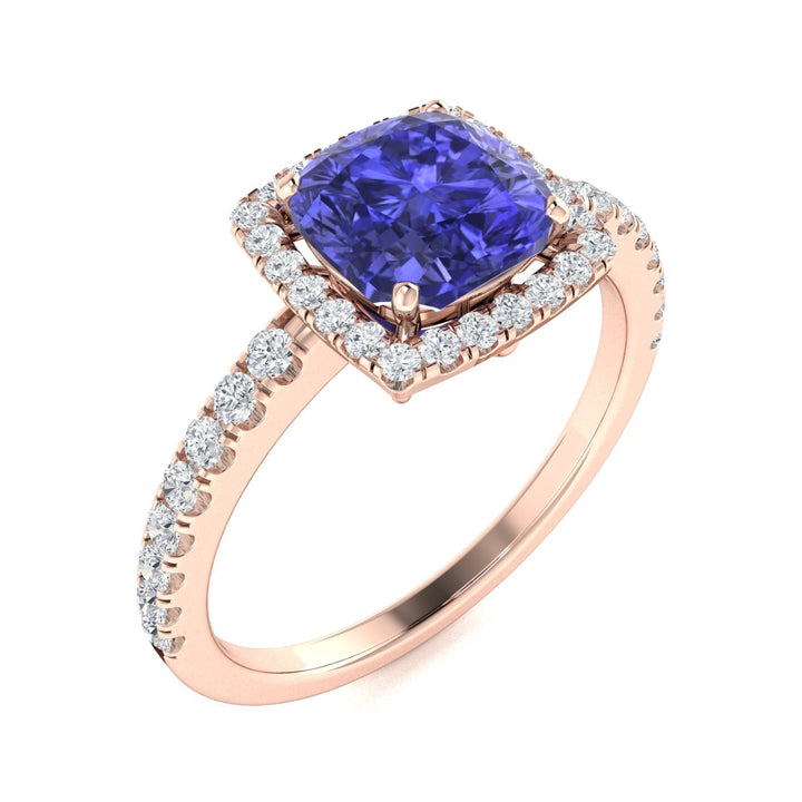 14KT Gold Tanzanite and Diamond Ladies Ring (Tanzanite 1.29 cts. White Diamond 0.31 cts.)