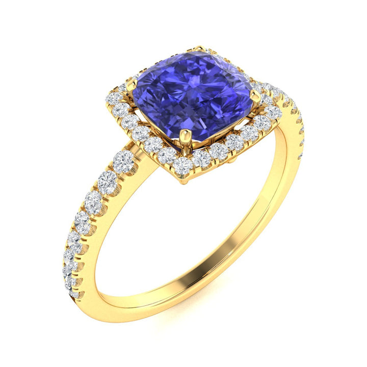 14KT Gold Tanzanite and Diamond Ladies Ring (Tanzanite 1.29 cts. White Diamond 0.31 cts.)