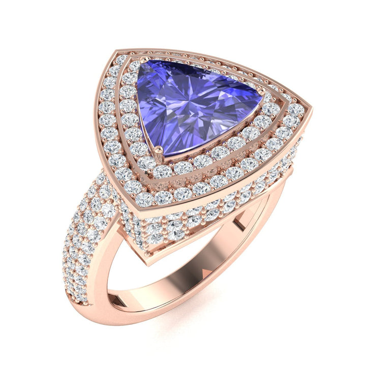 14KT Gold Tanzanite and Diamond Ladies Ring (Tanzanite 1.37 cts. White Diamond 0.76 cts.)