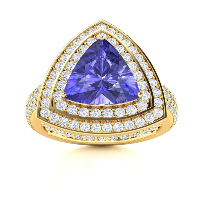 14KT Gold Tanzanite and Diamond Ladies Ring (Tanzanite 1.37 cts. White Diamond 0.76 cts.)