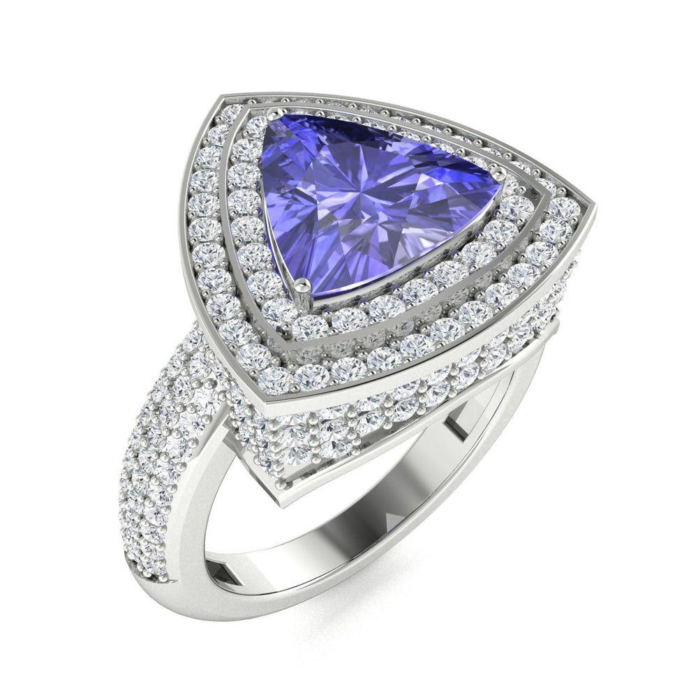 14KT Gold Tanzanite and Diamond Ladies Ring (Tanzanite 1.37 cts. White Diamond 0.76 cts.)