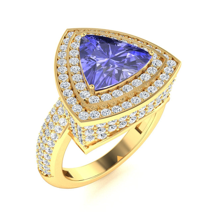 14KT Gold Tanzanite and Diamond Ladies Ring (Tanzanite 1.37 cts. White Diamond 0.76 cts.)