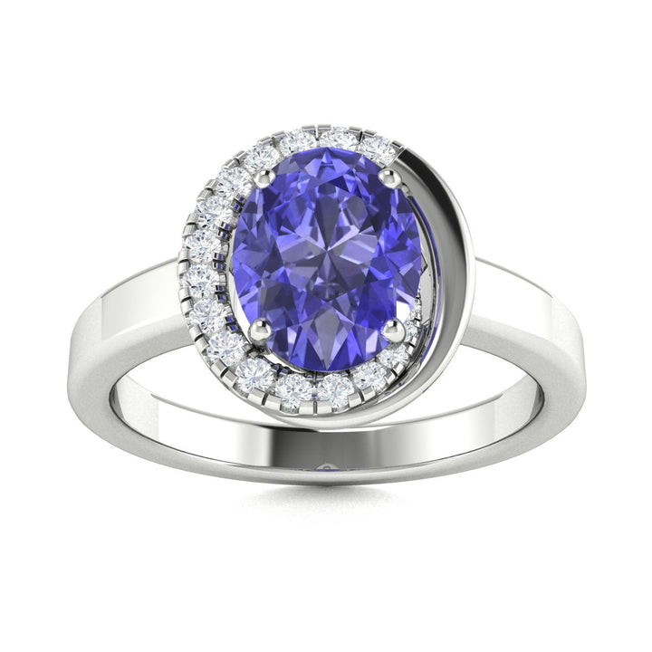 14KT Gold Tanzanite and Diamond Ladies Ring (Tanzanite 1.38 cts. White Diamond 0.15 cts.)