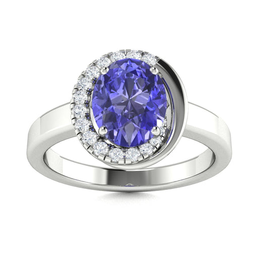 14KT Gold Tanzanite and Diamond Ladies Ring (Tanzanite 1.38 cts. White Diamond 0.15 cts.)