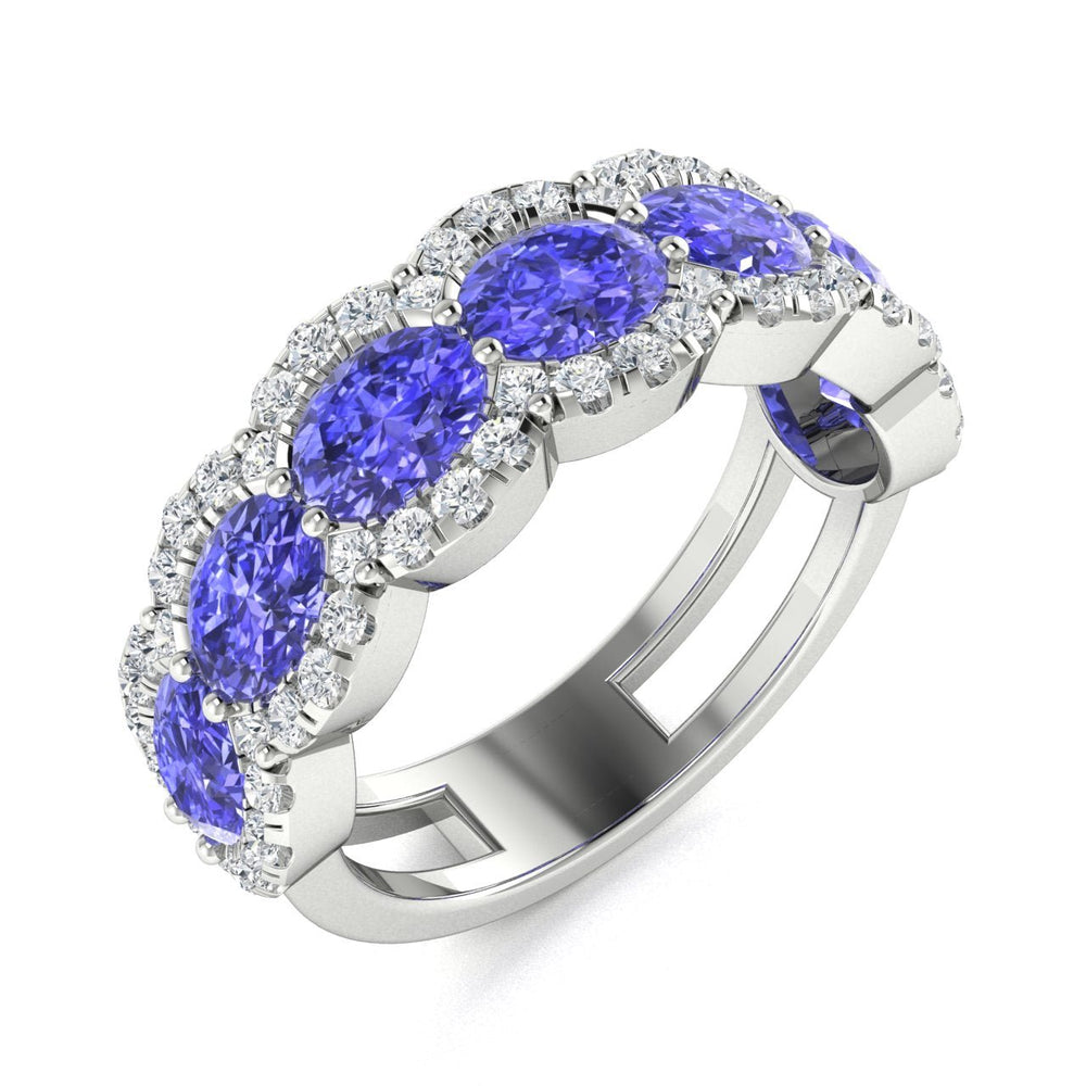 14KT Gold Tanzanite and Diamond Ladies Ring (Tanzanite 1.38 cts. White Diamond 0.38 cts.)