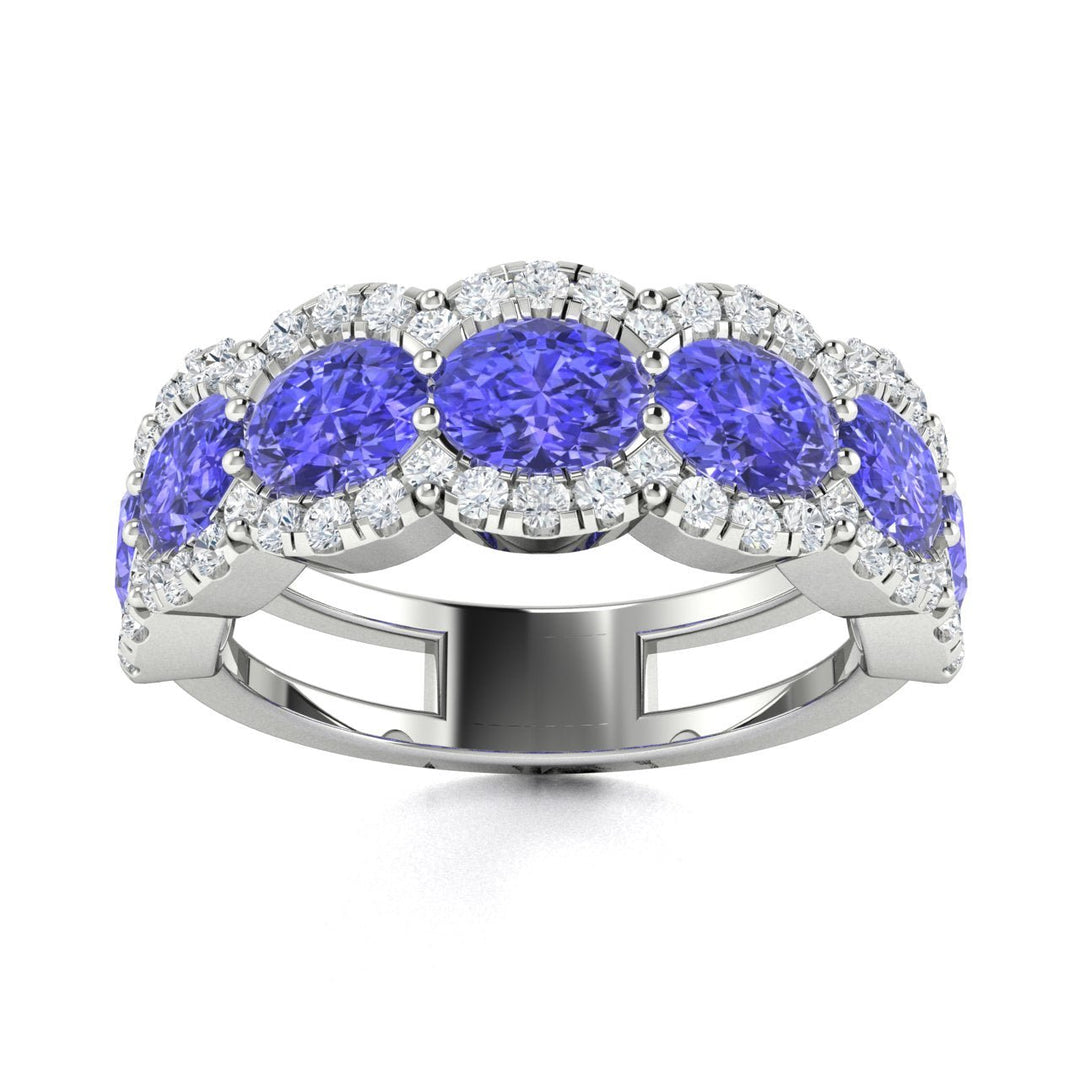 14KT Gold Tanzanite and Diamond Ladies Ring (Tanzanite 1.38 cts. White Diamond 0.38 cts.)