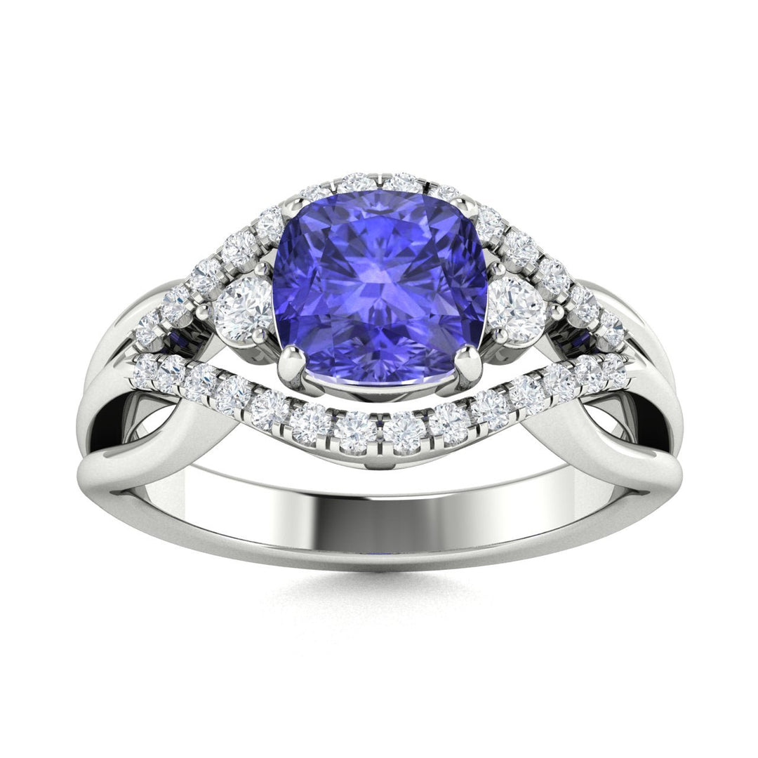14KT Gold Tanzanite and Diamond Ladies Ring (Tanzanite 1.50 cts. White Diamond 0.50 cts.)