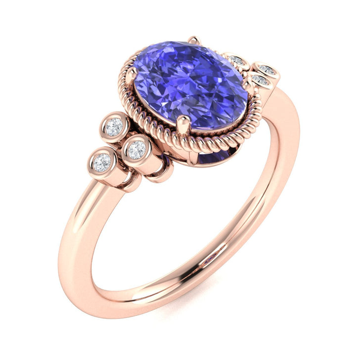 14KT Gold Tanzanite and Diamond Ladies Ring (Tanzanite 1.62 cts. White Diamond 0.81 cts.)