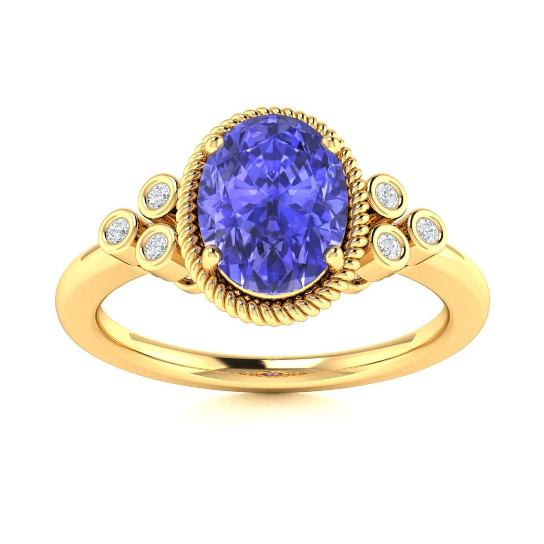 14KT Gold Tanzanite and Diamond Ladies Ring (Tanzanite 1.62 cts. White Diamond 0.81 cts.)