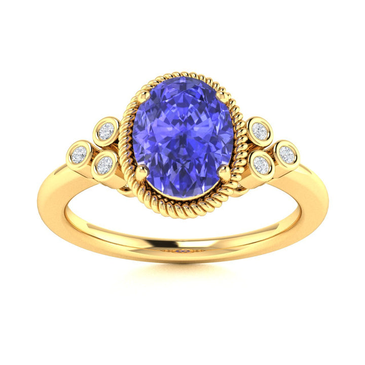 14KT Gold Tanzanite and Diamond Ladies Ring (Tanzanite 1.62 cts. White Diamond 0.81 cts.)