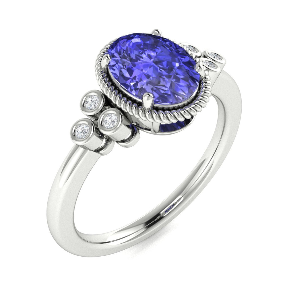 14KT Gold Tanzanite and Diamond Ladies Ring (Tanzanite 1.62 cts. White Diamond 0.81 cts.)