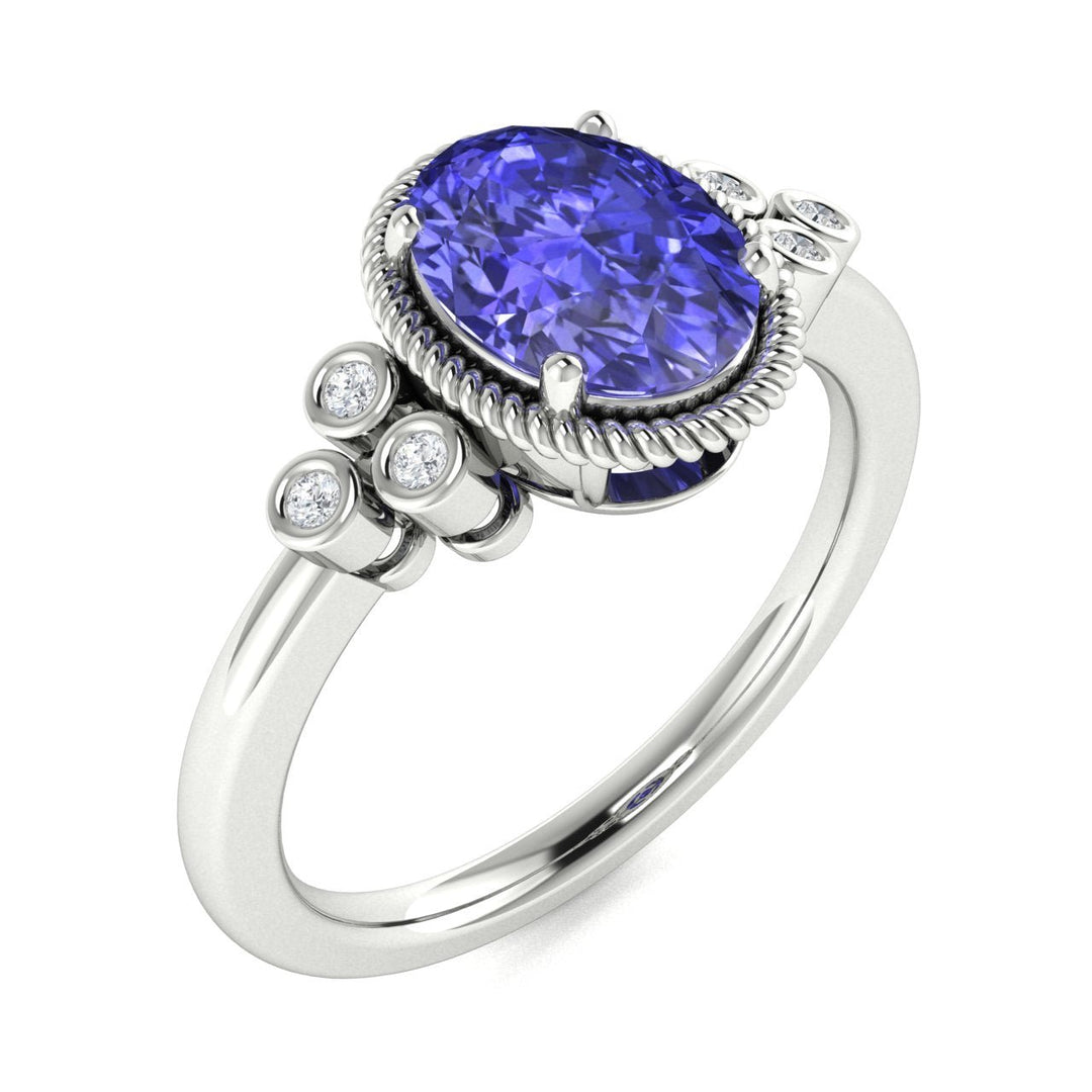 14KT Gold Tanzanite and Diamond Ladies Ring (Tanzanite 1.62 cts. White Diamond 0.81 cts.)