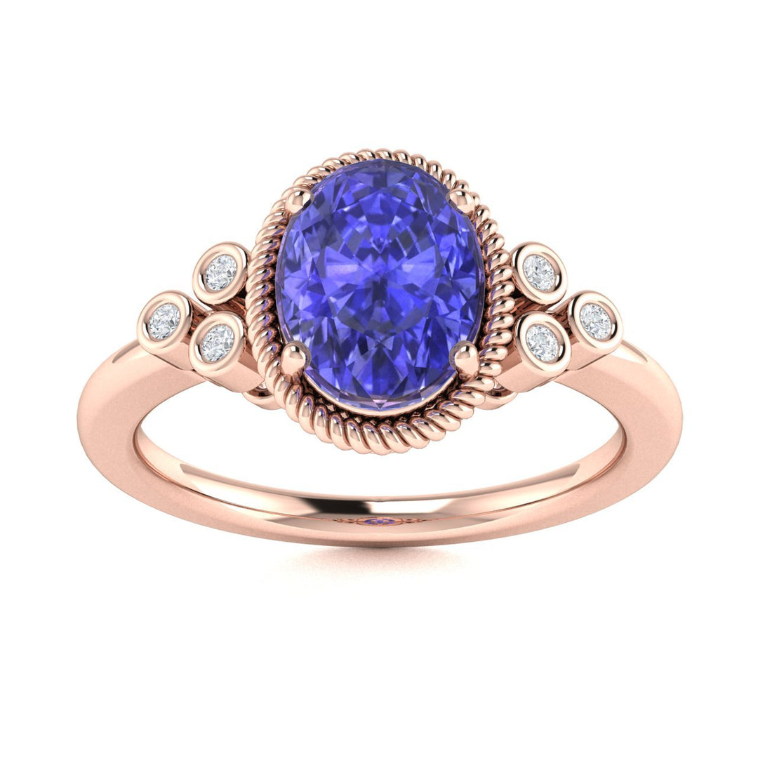14KT Gold Tanzanite and Diamond Ladies Ring (Tanzanite 1.62 cts. White Diamond 0.81 cts.)