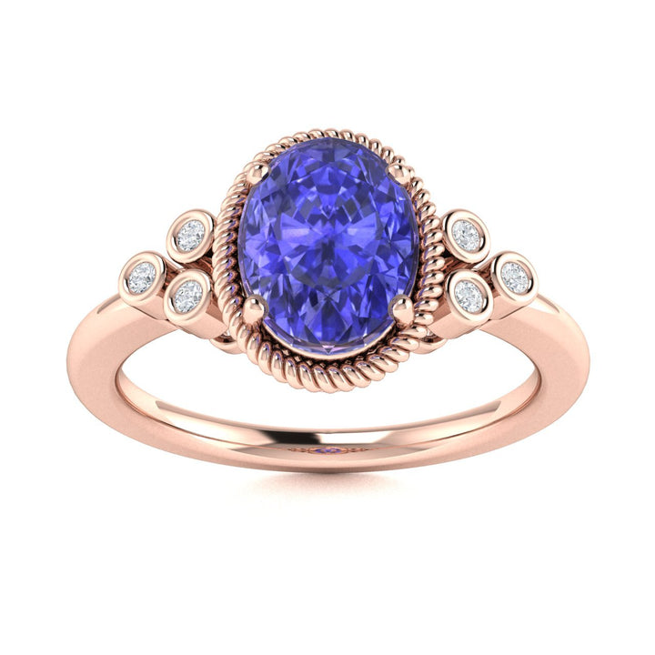 14KT Gold Tanzanite and Diamond Ladies Ring (Tanzanite 1.62 cts. White Diamond 0.81 cts.)