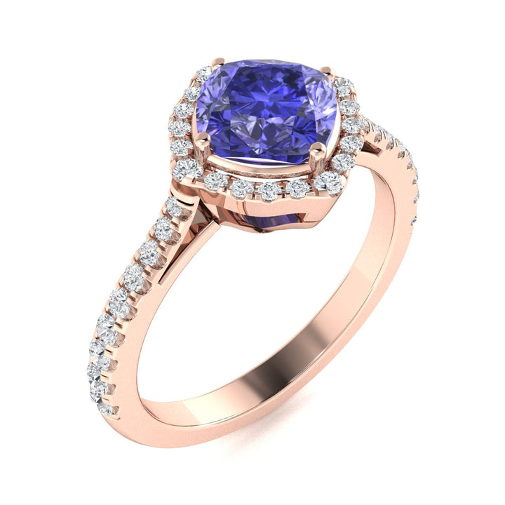 14KT Gold Tanzanite and Diamond Ladies Ring (Tanzanite 1.67 cts. White Diamond 0.56 cts.)