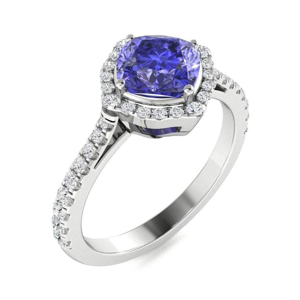14KT Gold Tanzanite and Diamond Ladies Ring (Tanzanite 1.67 cts. White Diamond 0.56 cts.)