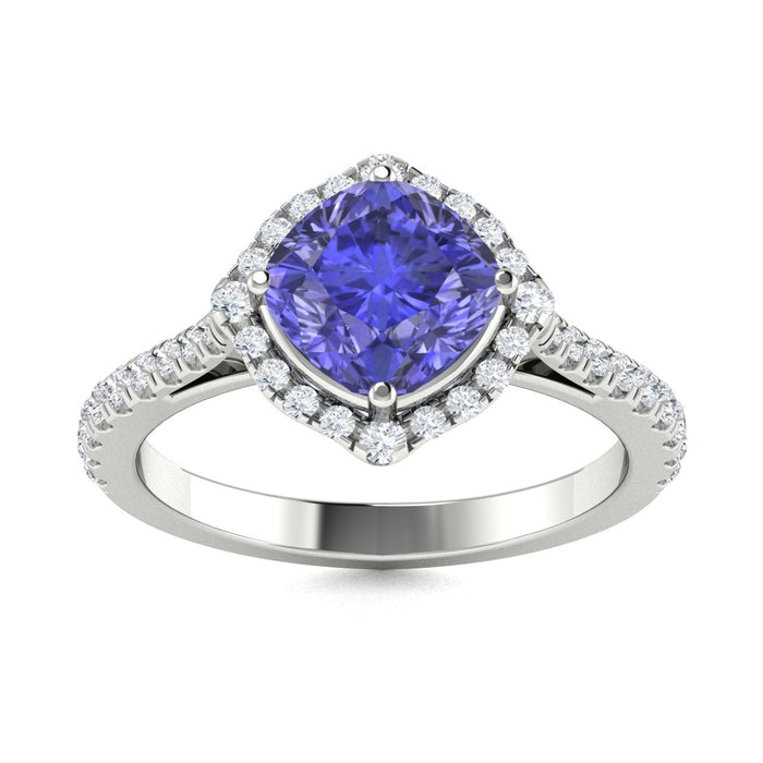 14KT Gold Tanzanite and Diamond Ladies Ring (Tanzanite 1.67 cts. White Diamond 0.56 cts.)