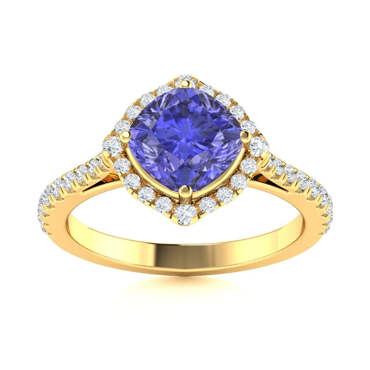 14KT Gold Tanzanite and Diamond Ladies Ring (Tanzanite 1.67 cts. White Diamond 0.56 cts.)