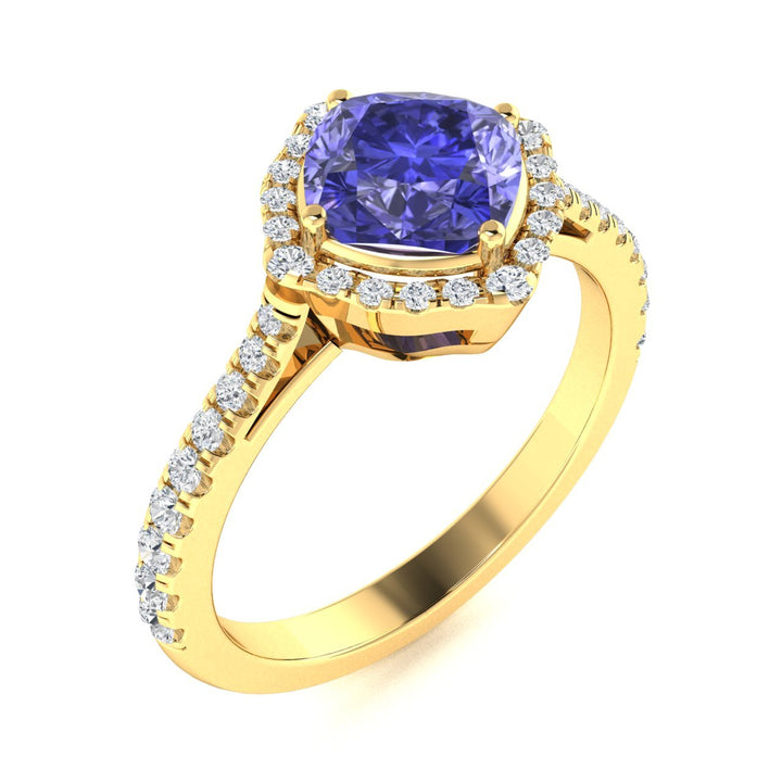 14KT Gold Tanzanite and Diamond Ladies Ring (Tanzanite 1.67 cts. White Diamond 0.56 cts.)