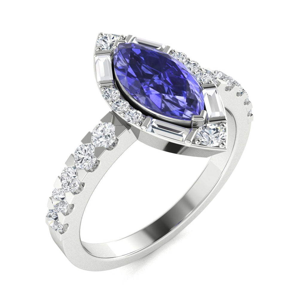 14KT Gold Tanzanite and Diamond Ladies Ring (Tanzanite 1.69 cts. White Diamond 0.83 cts.)