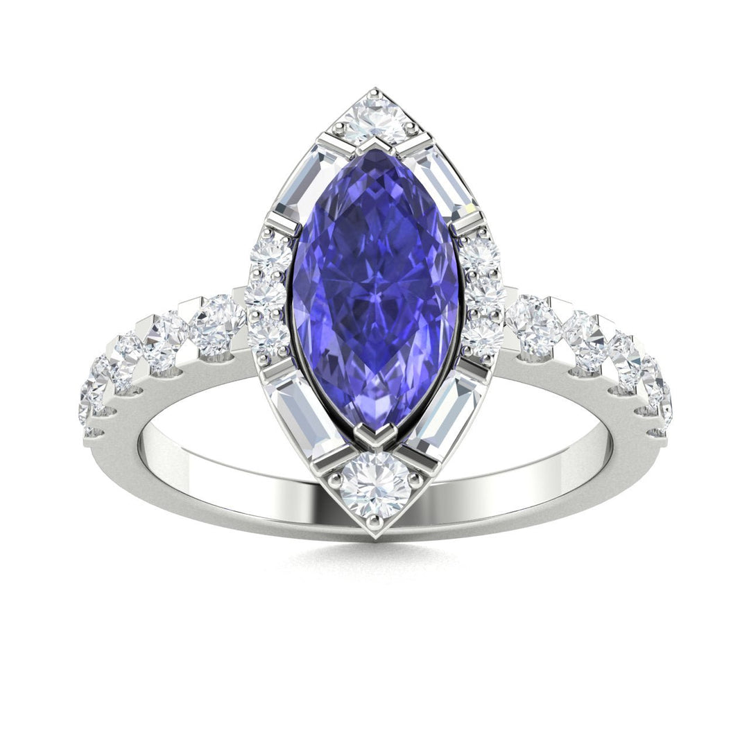 14KT Gold Tanzanite and Diamond Ladies Ring (Tanzanite 1.69 cts. White Diamond 0.83 cts.)