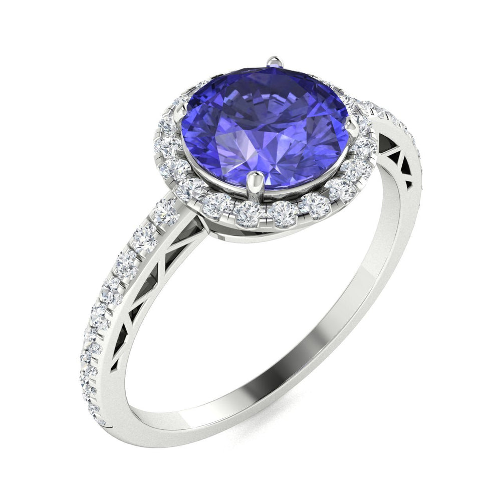 14KT Gold Tanzanite and Diamond Ladies Ring (Tanzanite 1.74 cts. White Diamond 0.34 cts.)