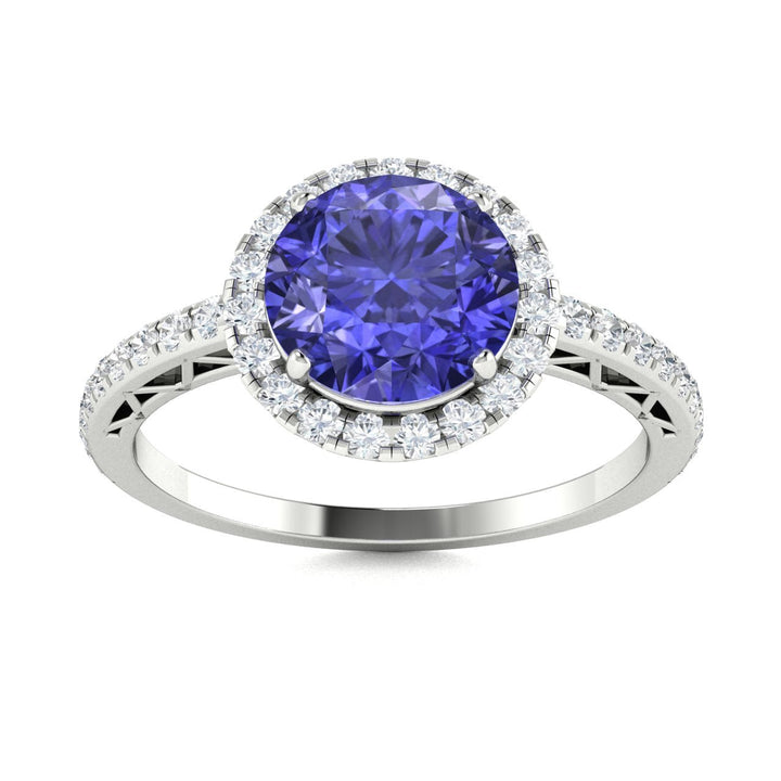 14KT Gold Tanzanite and Diamond Ladies Ring (Tanzanite 1.74 cts. White Diamond 0.34 cts.)