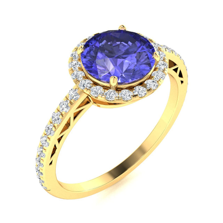 14KT Gold Tanzanite and Diamond Ladies Ring (Tanzanite 1.74 cts. White Diamond 0.34 cts.)