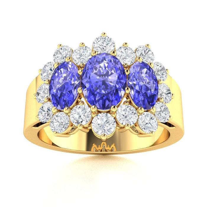 14KT Gold Tanzanite and Diamond Ladies Ring (Tanzanite 1.77 cts. White Diamond 0.9 cts.)